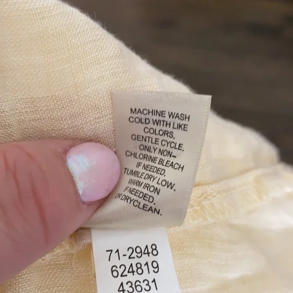 J. Jill Yellow Button Down Short Sleeve Shirt S - Picture 6 of 7